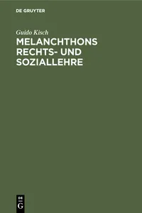 Melanchthons Rechts- und Soziallehre_cover