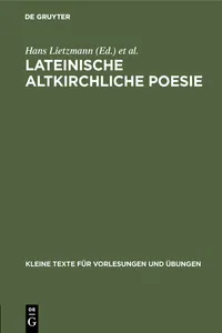 Lateinische altkirchliche Poesie_cover