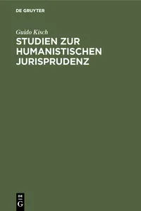 Studien zur humanistischen Jurisprudenz_cover