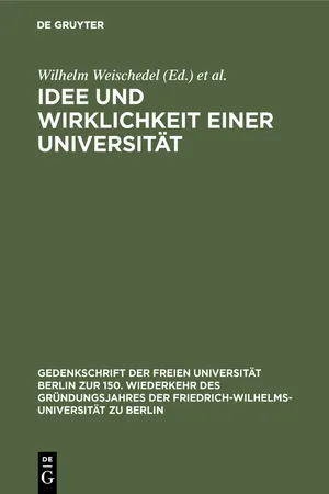 Idee und Wirklichkeit einer Universität