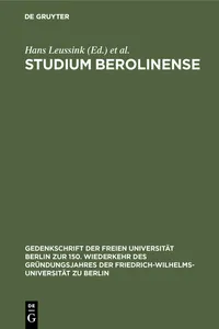 Studium Berolinense_cover