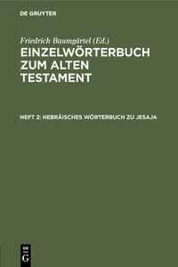 Hebräisches Wörterbuch zu Jesaja_cover