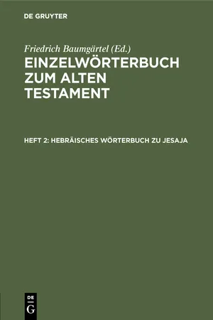 Hebräisches Wörterbuch zu Jesaja