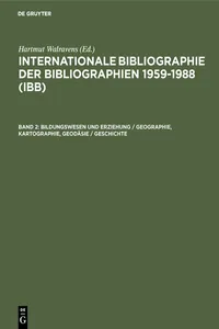 Bildungswesen und Erziehung / Geographie, Kartographie, Geodäsie / Geschichte_cover