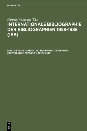 Bildungswesen und Erziehung / Geographie, Kartographie, Geodäsie / Geschichte