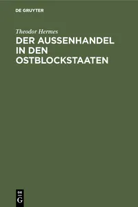 Der Aussenhandel in den Ostblockstaaten_cover