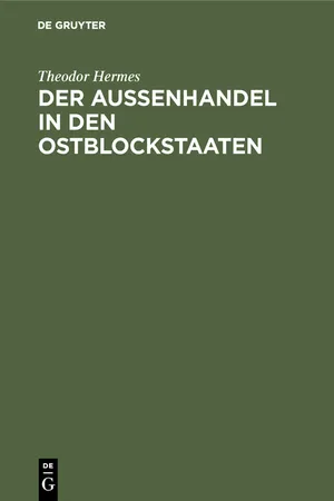 Der Aussenhandel in den Ostblockstaaten