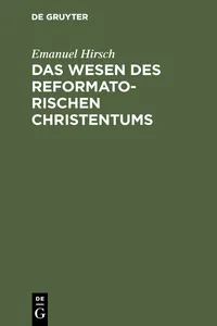 Das Wesen des reformatorischen Christentums_cover