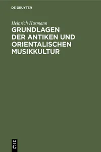 Grundlagen der antiken und orientalischen Musikkultur_cover