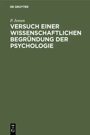 Versuch einer wissenschaftlichen Begründung der Psychologie