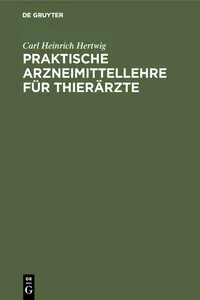 Praktische Arzneimittellehre für Thierärzte_cover