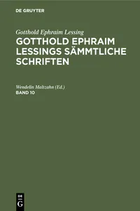 Gotthold Ephraim Lessing: Gotthold Ephraim Lessings Sämmtliche Schriften. Band 10_cover