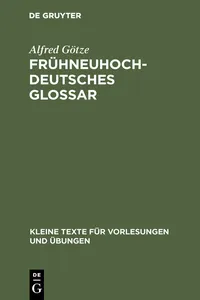 Frühneuhochdeutsches Glossar_cover