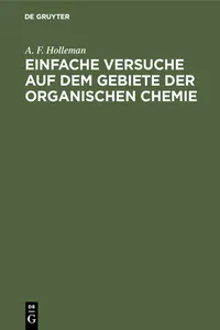 Einfache Versuche auf dem Gebiete der organischen Chemie_cover