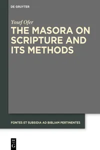 The Masora on Scripture and Its Methods_cover