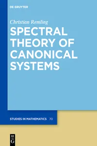 Spectral Theory of Canonical Systems_cover