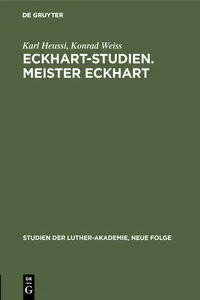 Eckhart-Studien. Meister Eckhart_cover