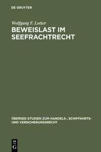 Beweislast im Seefrachtrecht_cover