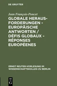 Globale Herausforderungen - Europäische Antworten / Défis globaux - Réponses européenes_cover