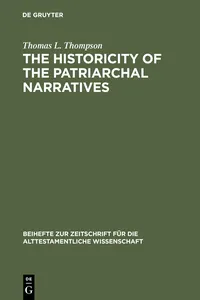 The Historicity of the Patriarchal Narratives_cover