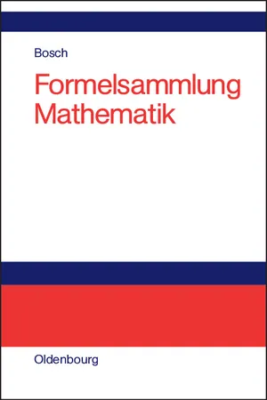 Formelsammlung Mathematik