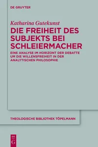 Die Freiheit des Subjekts bei Schleiermacher_cover