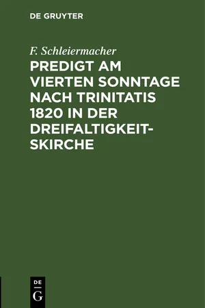 Predigt am vierten Sonntage nach Trinitatis 1820 in der Dreifaltigkeitskirche