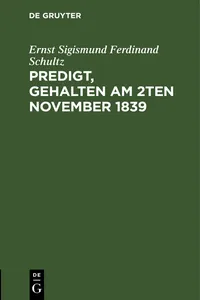 Predigt, gehalten am 2ten November 1839_cover