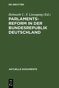 Parlamentsreform in der Bundesrepublik Deutschland_cover