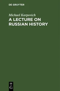 A Lecture on Russian History_cover