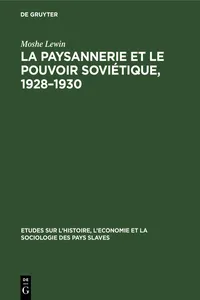 La paysannerie et le pouvoir soviétique, 1928–1930_cover