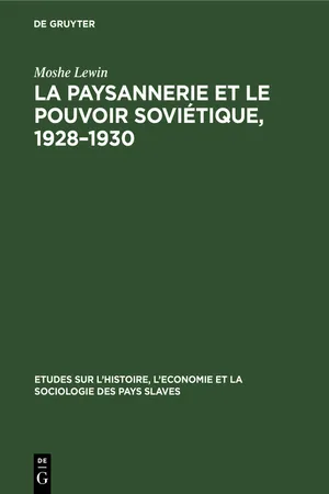 La paysannerie et le pouvoir soviétique, 1928–1930