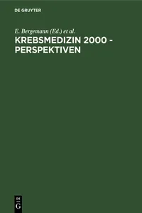 Krebsmedizin 2000 - Perspektiven_cover