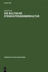 Die baltische Steinkistengräberkultur_cover