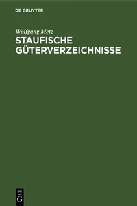 Staufische Güterverzeichnisse_cover