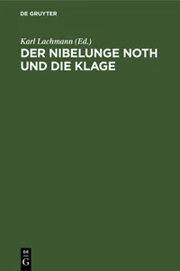 Der Nibelunge Noth und die Klage_cover