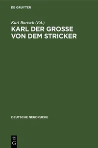 Karl der Große von dem Stricker_cover