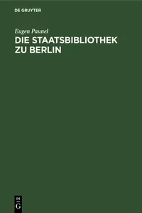 Die Staatsbibliothek zu Berlin_cover