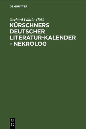 Kürschners Deutscher Literatur-Kalender - Nekrolog