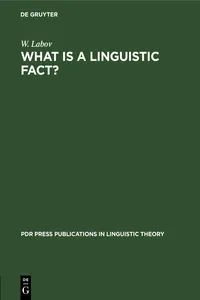 What is a linguistic fact?_cover