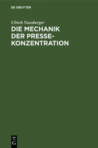 Die Mechanik der Pressekonzentration_cover