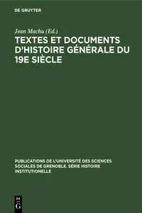 Textes et documents d'histoire générale du 19e siècle_cover