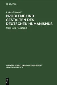 Probleme und Gestalten des deutschen Humanismus_cover