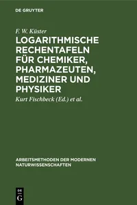 Logarithmische Rechentafeln für Chemiker, Pharmazeuten, Mediziner und Physiker_cover