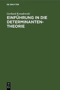 Einführung in die Determinantentheorie_cover