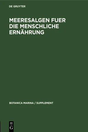 Meeresalgen fuer die menschliche Ernährung