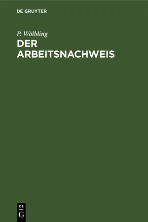 Der Arbeitsnachweis