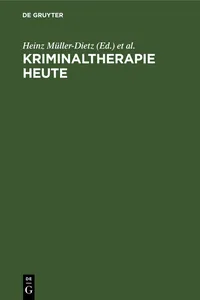 Kriminaltherapie heute_cover