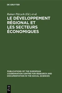 Le développement régional et les secteurs économiques_cover