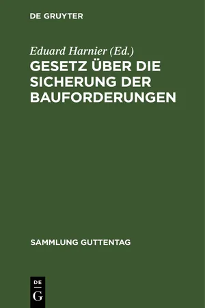 Gesetz über die Sicherung der Bauforderungen